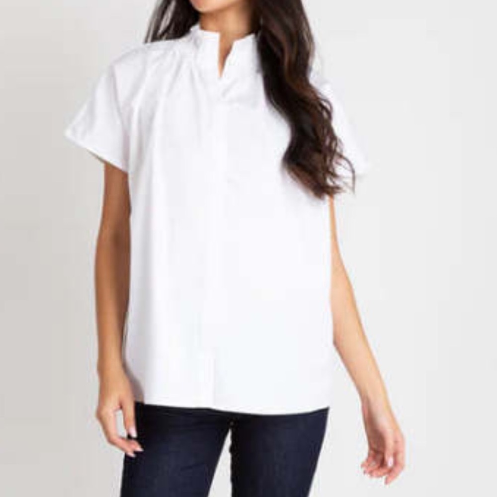 ANN MASHBURN Crisp White Blouse